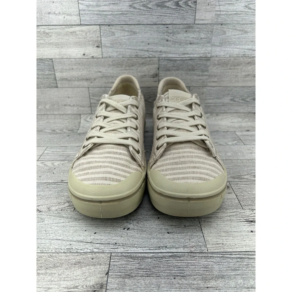 KEEN Women's Casual Striped Canvas Lace Up Sneakers Beige Tan Size 10‎